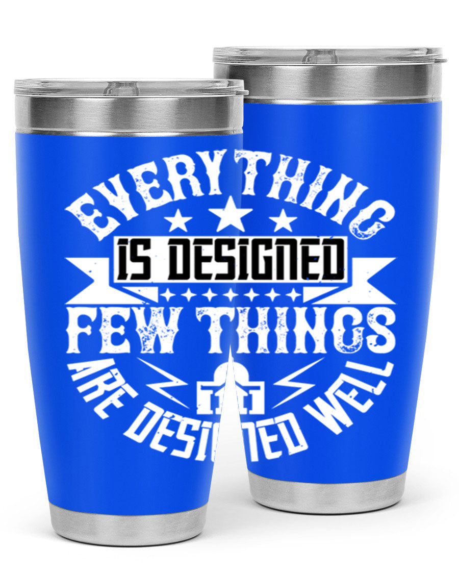 Everything is Designed Few Things are Designed Well Style 43# tumbler, showcasing double wall vacuum stainless steel with a copper lining and a drink-thru lid.