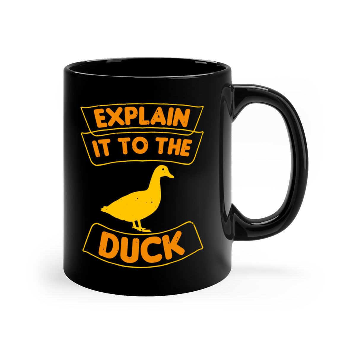 Explain it to the duck Style 47# Mug featuring a two-tone design with a colored handle and glossy finish, available in multiple colors.
