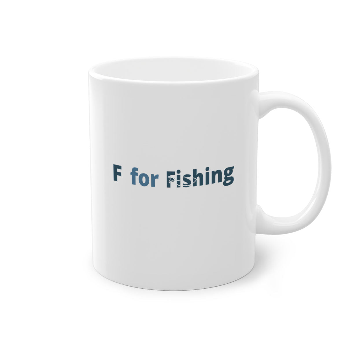 f for fishing 159# Mug with colorful handle and glossy finish, perfect for coffee and tea lovers.