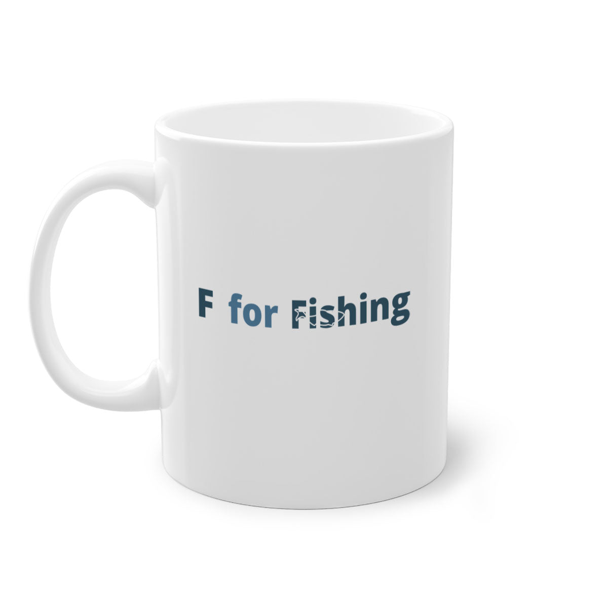 f for fishing 159# Mug with colorful handle and glossy finish, perfect for coffee and tea lovers.