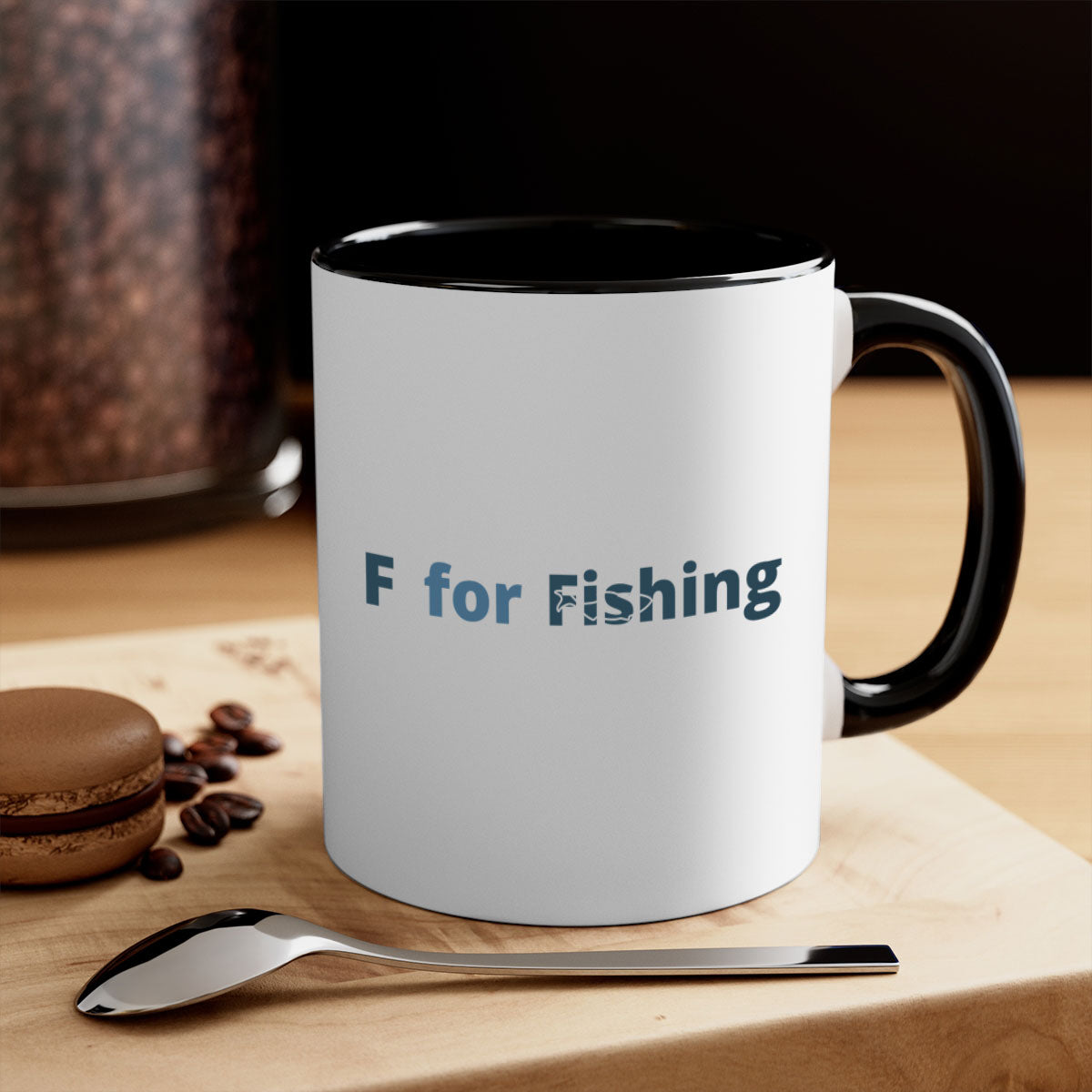 f for fishing 159# Mug with colorful handle and glossy finish, perfect for coffee and tea lovers.