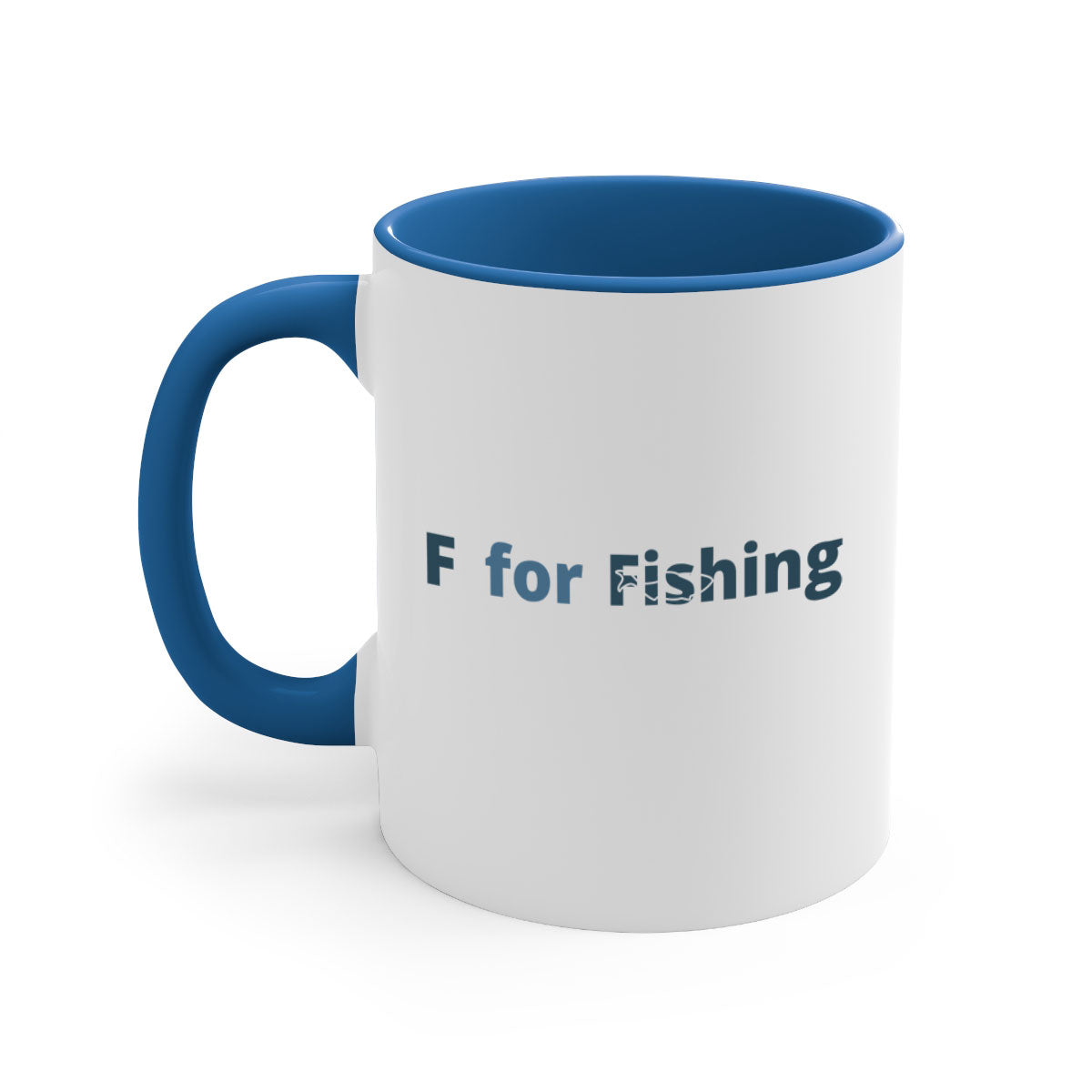 f for fishing 159# Mug with colorful handle and glossy finish, perfect for coffee and tea lovers.