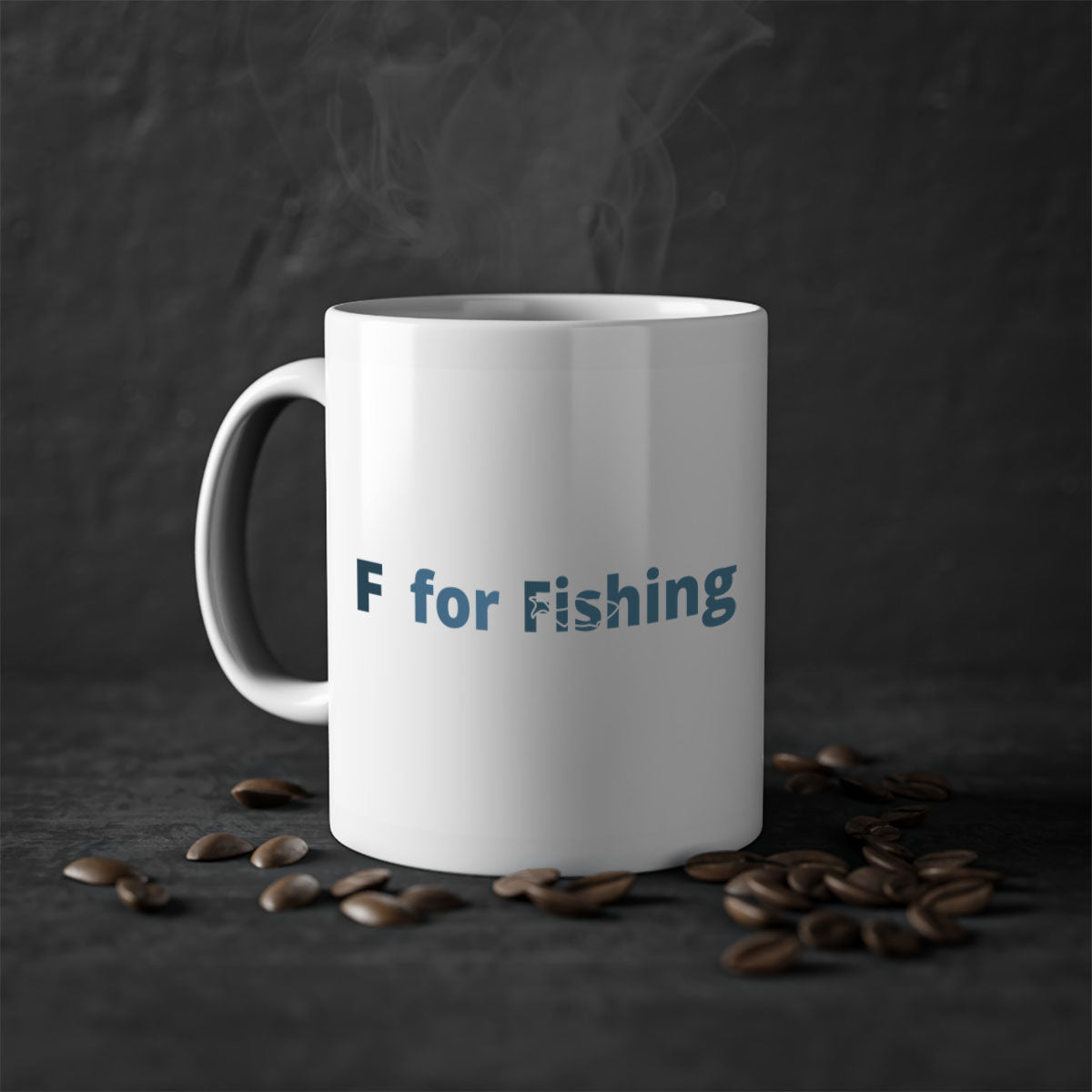 f for fishing 159# Mug with colorful handle and glossy finish, perfect for coffee and tea lovers.