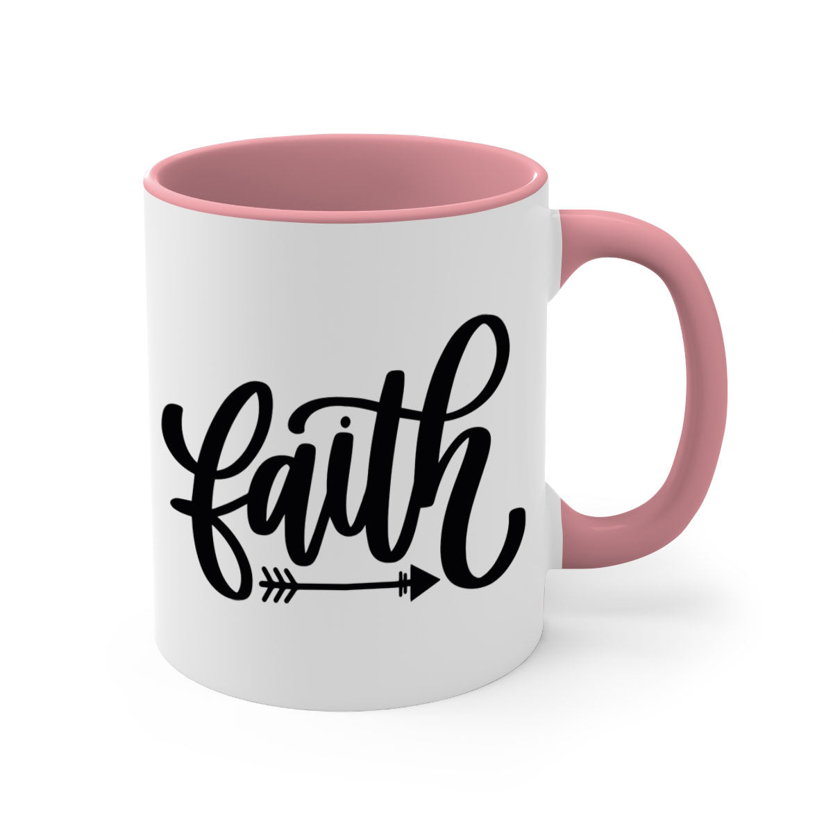 Faith 153# Christmas Mug with colorful handle and glossy finish, available in multiple colors and sizes.