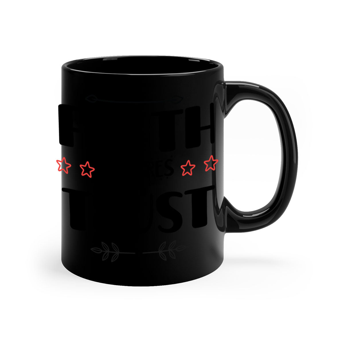 Faith Requires Trust Style 203# Christmas Mug with colorful handle and glossy finish, available in multiple colors.