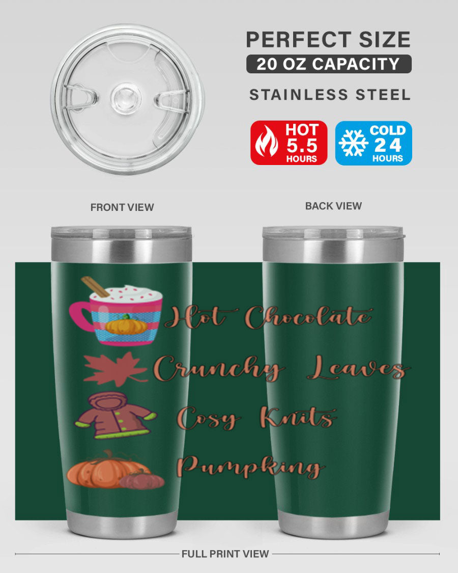 Fall 126# Tumbler, a 20oz double wall vacuum stainless steel tumbler with a sleek design, perfect for hot and cold beverages.