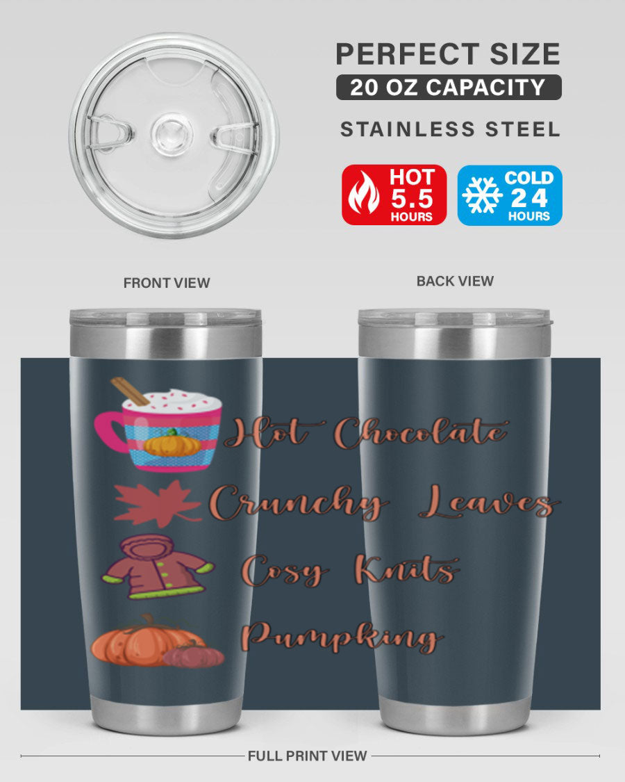 Fall 126# Tumbler, a 20oz double wall vacuum stainless steel tumbler with a sleek design, perfect for hot and cold beverages.