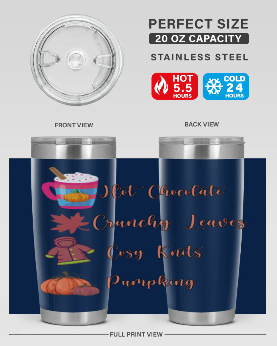 Fall 126# Tumbler, a 20oz double wall vacuum stainless steel tumbler with a sleek design, perfect for hot and cold beverages.