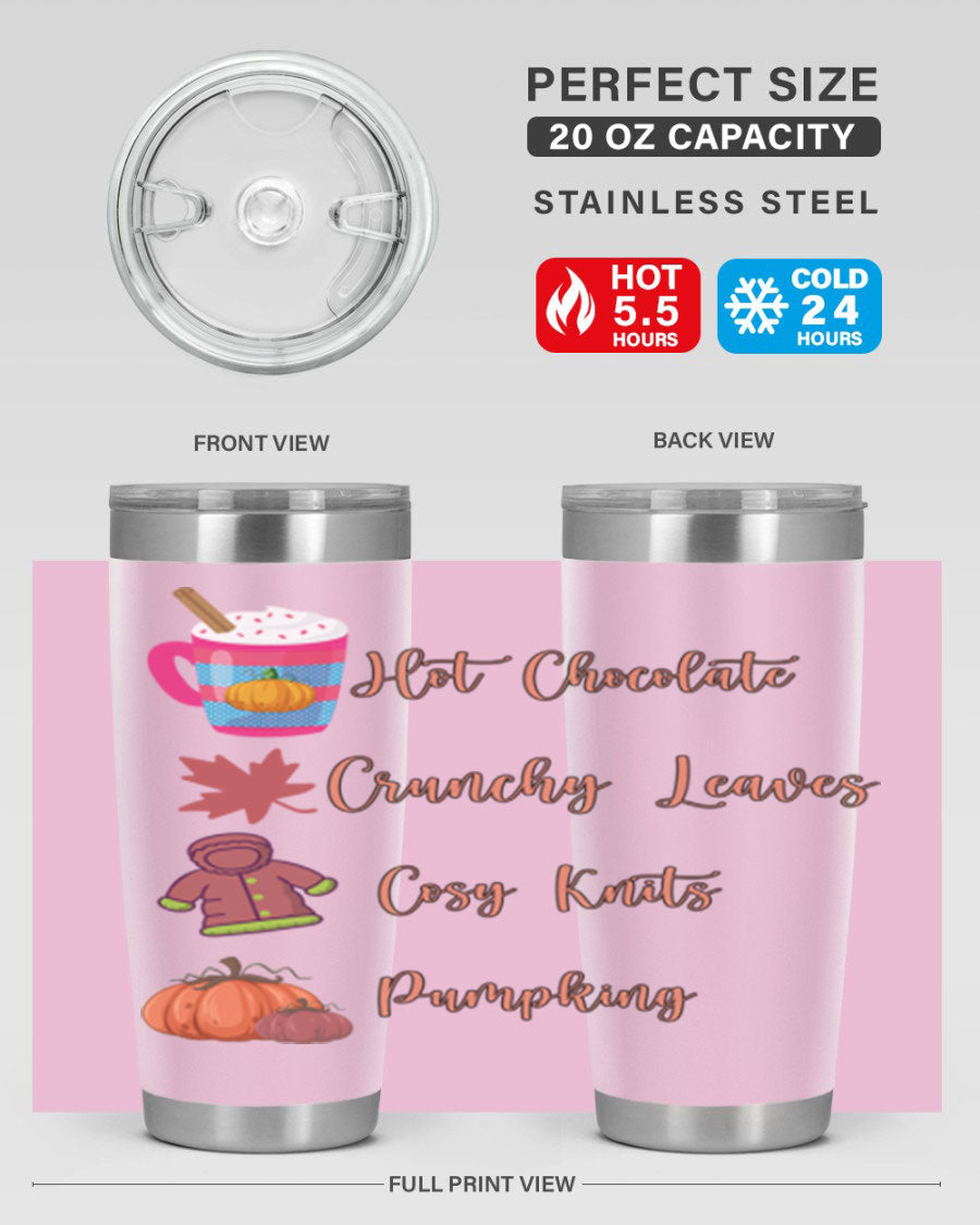 Fall 126# Tumbler, a 20oz double wall vacuum stainless steel tumbler with a sleek design, perfect for hot and cold beverages.