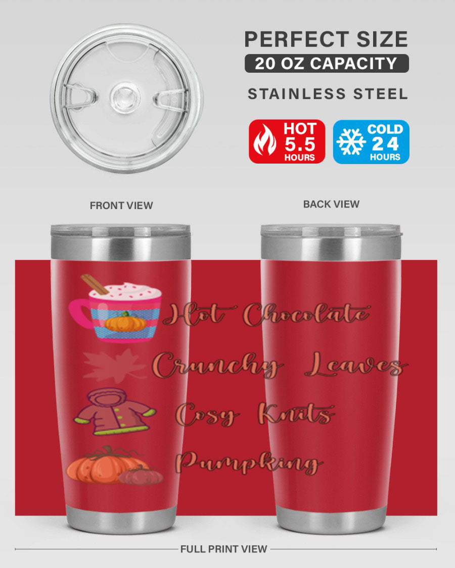 Fall 126# Tumbler, a 20oz double wall vacuum stainless steel tumbler with a sleek design, perfect for hot and cold beverages.