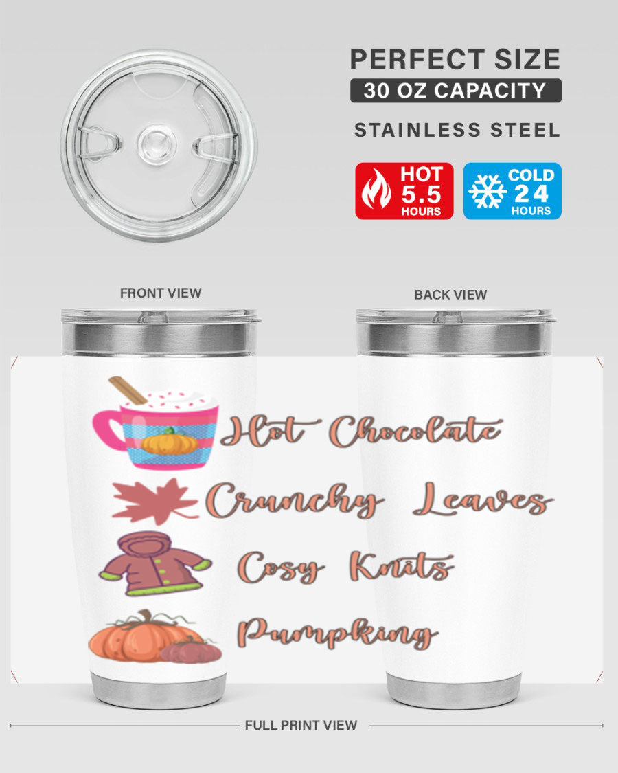 Fall 126# Tumbler, a 20oz double wall vacuum stainless steel tumbler with a sleek design, perfect for hot and cold beverages.