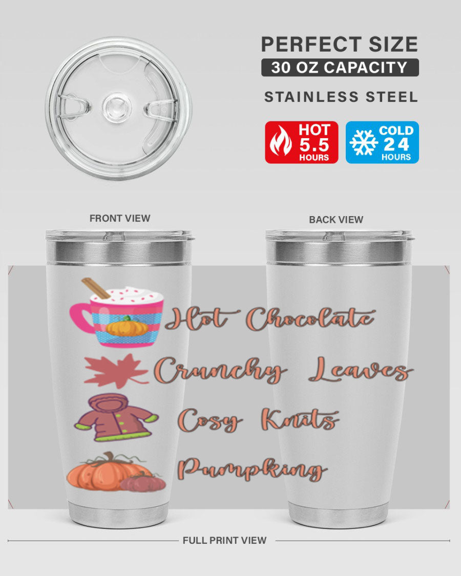 Fall 126# Tumbler, a 20oz double wall vacuum stainless steel tumbler with a sleek design, perfect for hot and cold beverages.