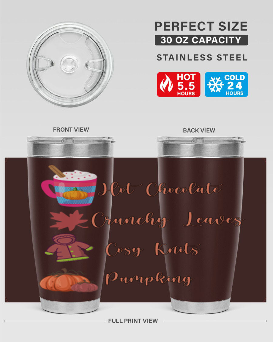Fall 126# Tumbler, a 20oz double wall vacuum stainless steel tumbler with a sleek design, perfect for hot and cold beverages.