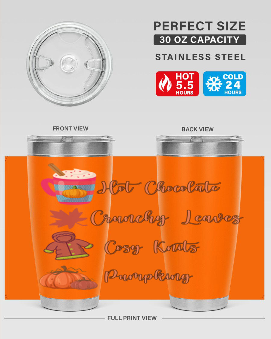Fall 126# Tumbler, a 20oz double wall vacuum stainless steel tumbler with a sleek design, perfect for hot and cold beverages.