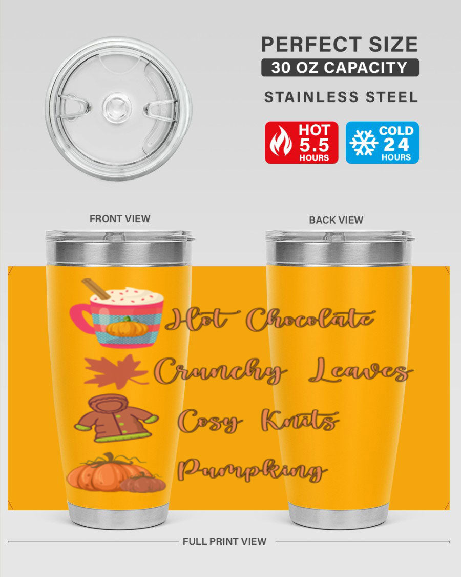 Fall 126# Tumbler, a 20oz double wall vacuum stainless steel tumbler with a sleek design, perfect for hot and cold beverages.