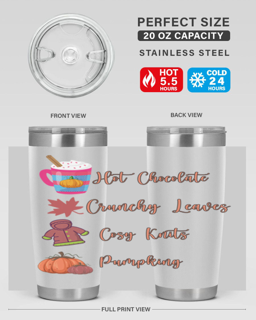 Fall 126# Tumbler, a 20oz double wall vacuum stainless steel tumbler with a sleek design, perfect for hot and cold beverages.
