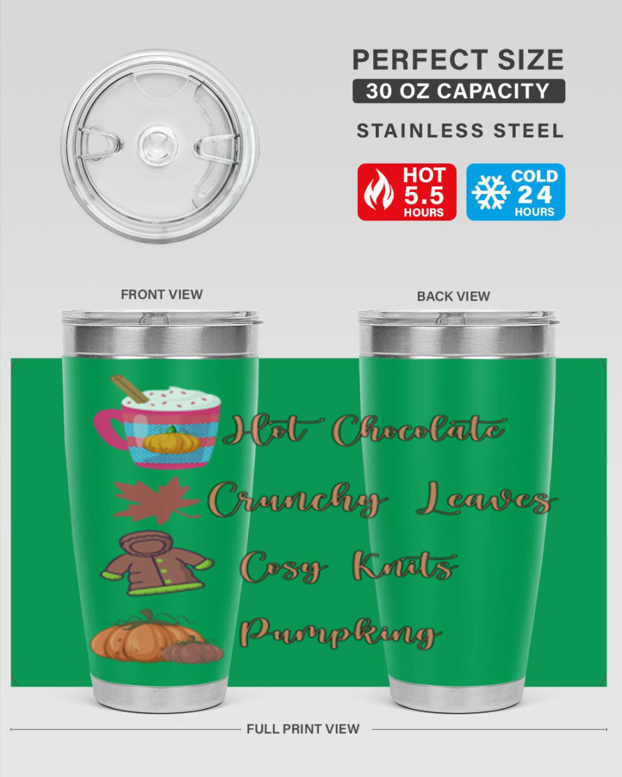 Fall 126# Tumbler, a 20oz double wall vacuum stainless steel tumbler with a sleek design, perfect for hot and cold beverages.