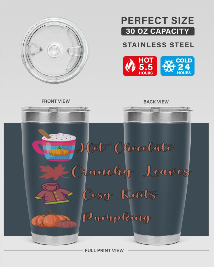 Fall 126# Tumbler, a 20oz double wall vacuum stainless steel tumbler with a sleek design, perfect for hot and cold beverages.