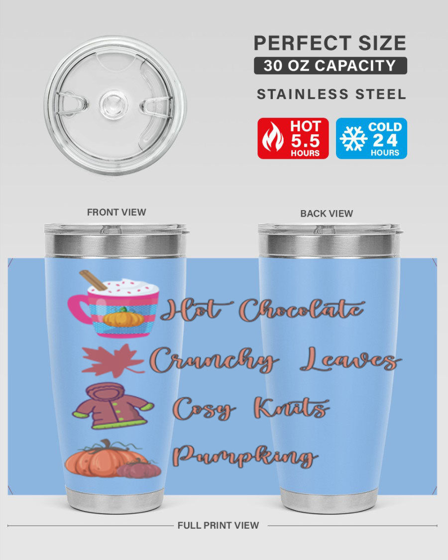 Fall 126# Tumbler, a 20oz double wall vacuum stainless steel tumbler with a sleek design, perfect for hot and cold beverages.