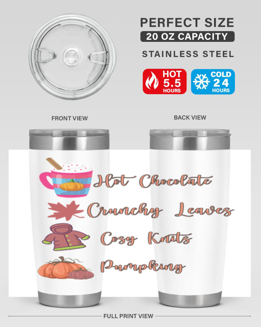 Fall 126# Tumbler, a 20oz double wall vacuum stainless steel tumbler with a sleek design, perfect for hot and cold beverages.