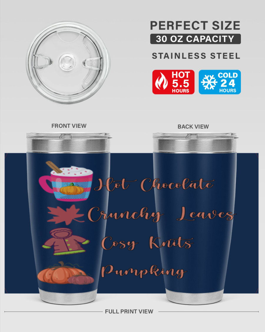 Fall 126# Tumbler, a 20oz double wall vacuum stainless steel tumbler with a sleek design, perfect for hot and cold beverages.