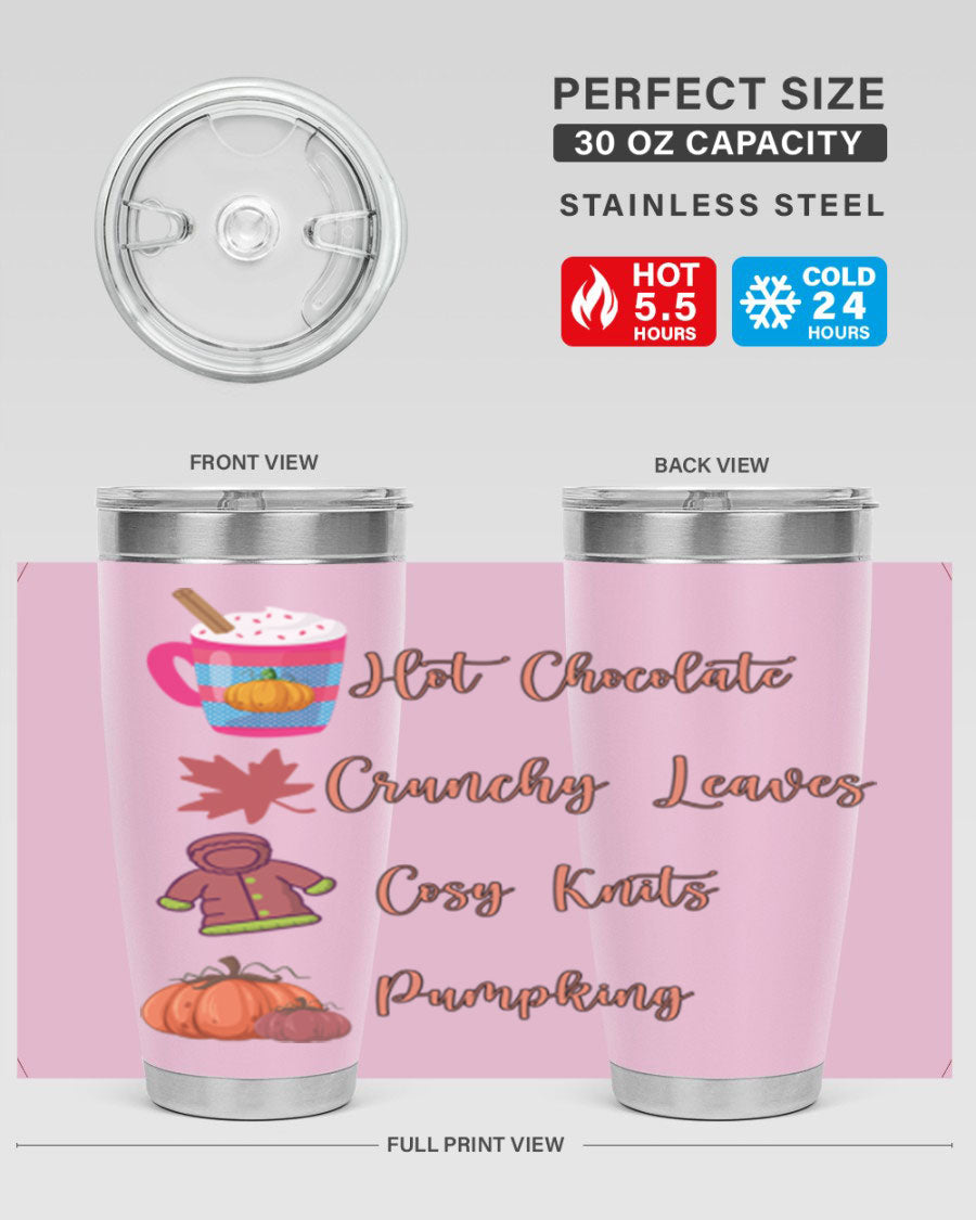 Fall 126# Tumbler, a 20oz double wall vacuum stainless steel tumbler with a sleek design, perfect for hot and cold beverages.