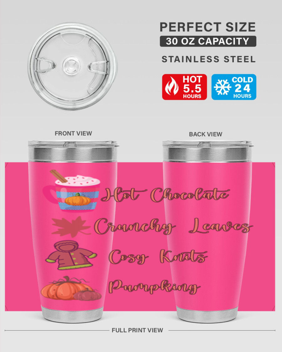 Fall 126# Tumbler, a 20oz double wall vacuum stainless steel tumbler with a sleek design, perfect for hot and cold beverages.