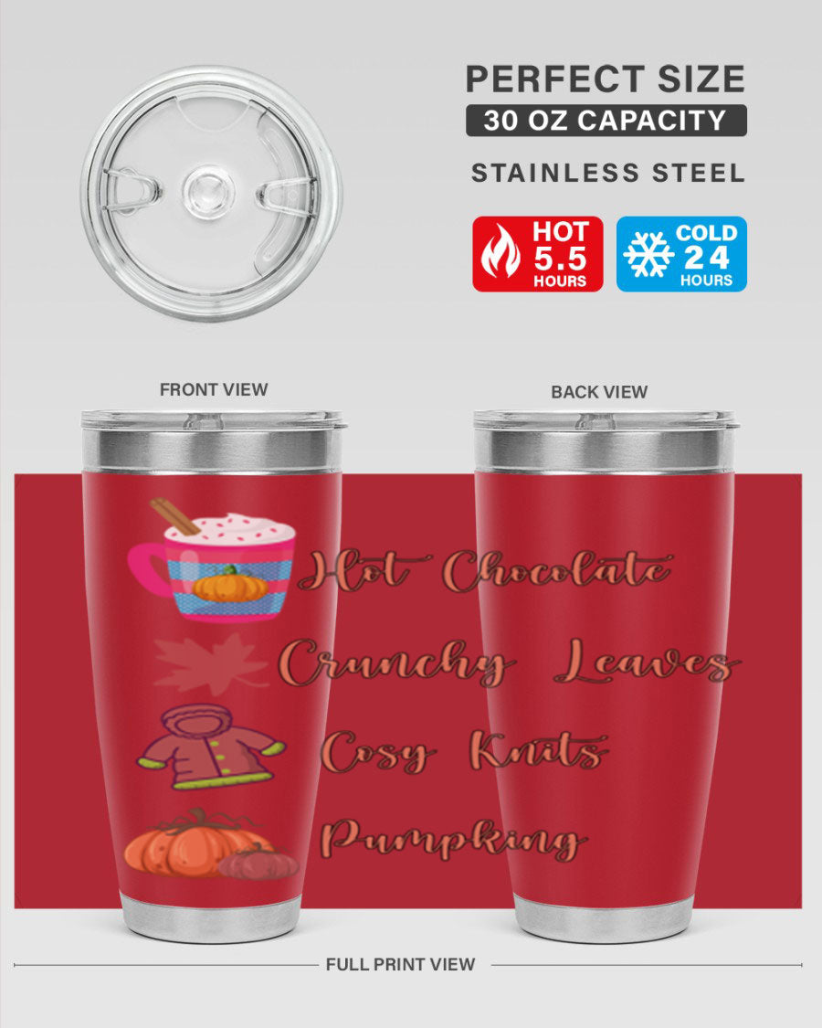 Fall 126# Tumbler, a 20oz double wall vacuum stainless steel tumbler with a sleek design, perfect for hot and cold beverages.