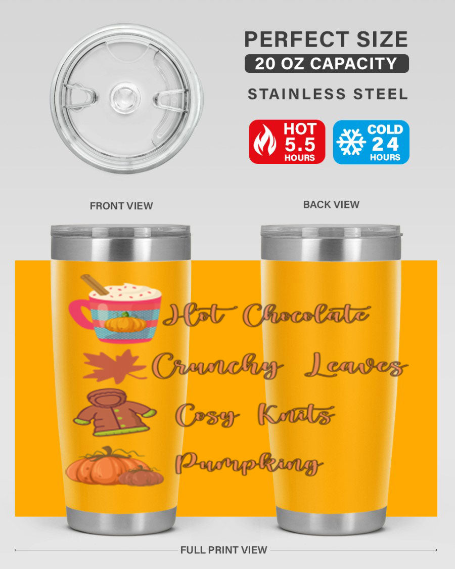 Fall 126# Tumbler, a 20oz double wall vacuum stainless steel tumbler with a sleek design, perfect for hot and cold beverages.