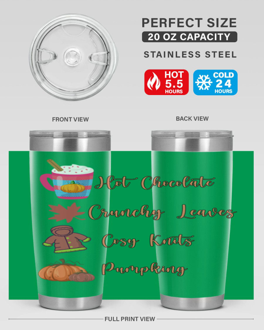 Fall 126# Tumbler, a 20oz double wall vacuum stainless steel tumbler with a sleek design, perfect for hot and cold beverages.