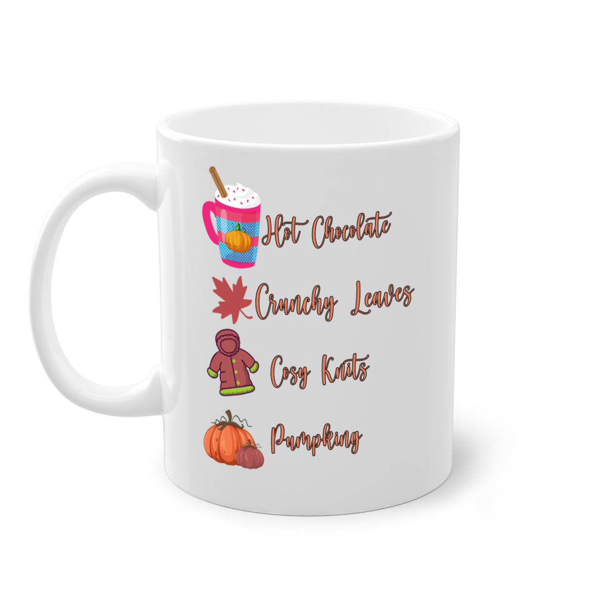 Fall 126# Mug featuring a two-tone design with a colored handle and glossy finish, available in multiple colors and sizes.