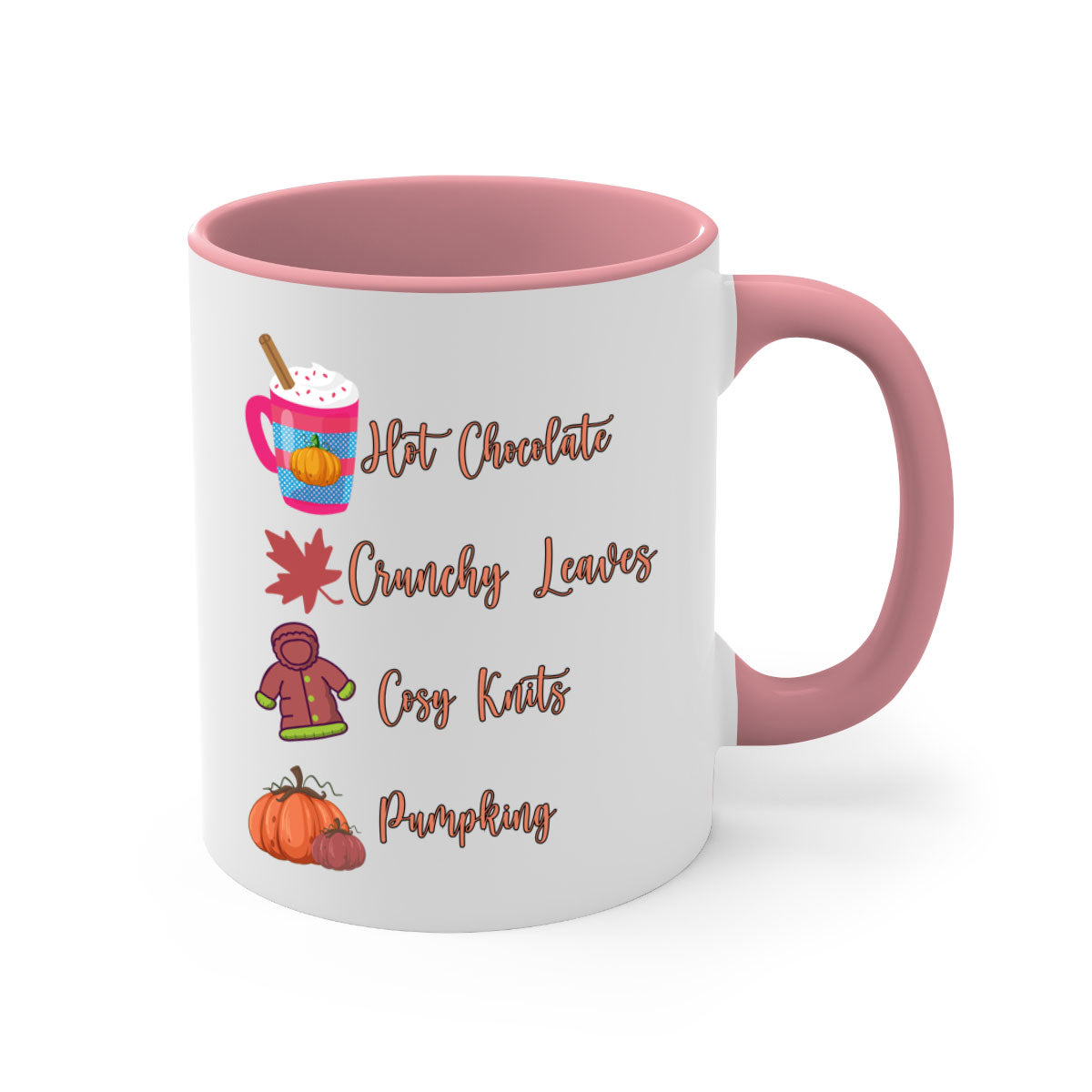 Fall 126# Mug featuring a two-tone design with a colored handle and glossy finish, available in multiple colors and sizes.