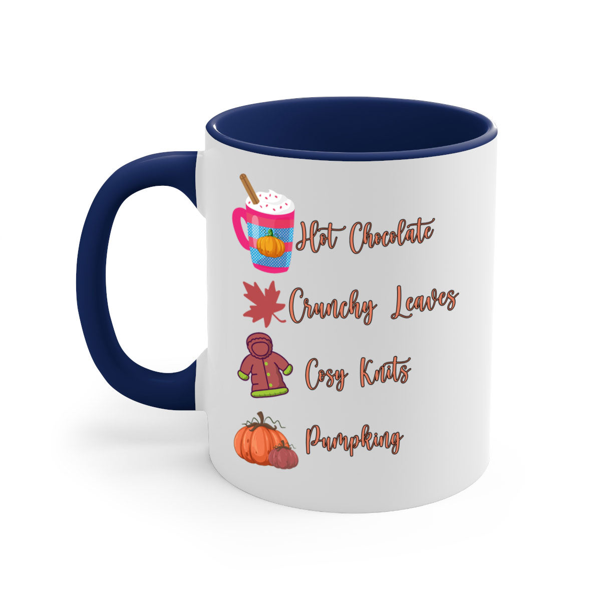 Fall 126# Mug featuring a two-tone design with a colored handle and glossy finish, available in multiple colors and sizes.