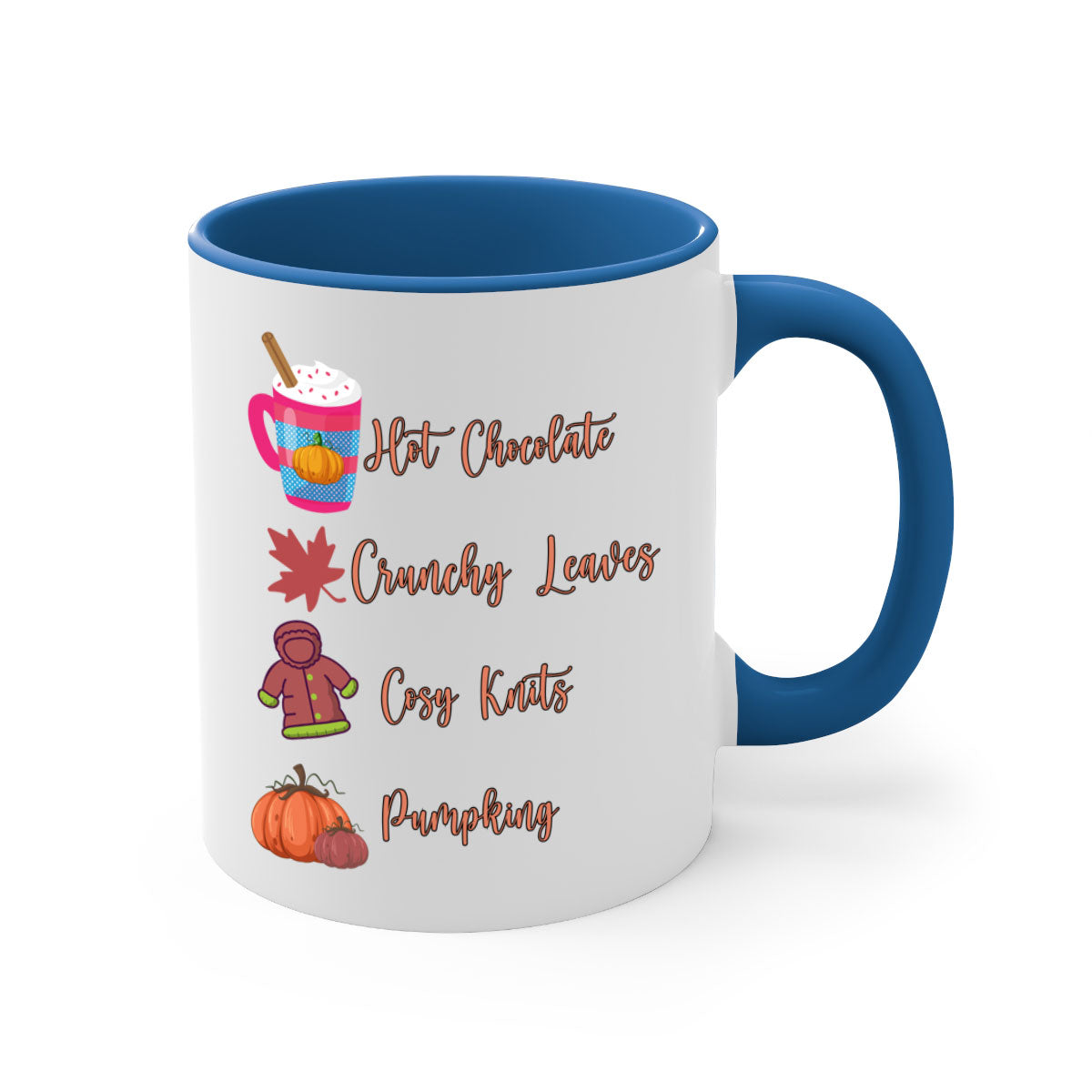 Fall 126# Mug featuring a two-tone design with a colored handle and glossy finish, available in multiple colors and sizes.
