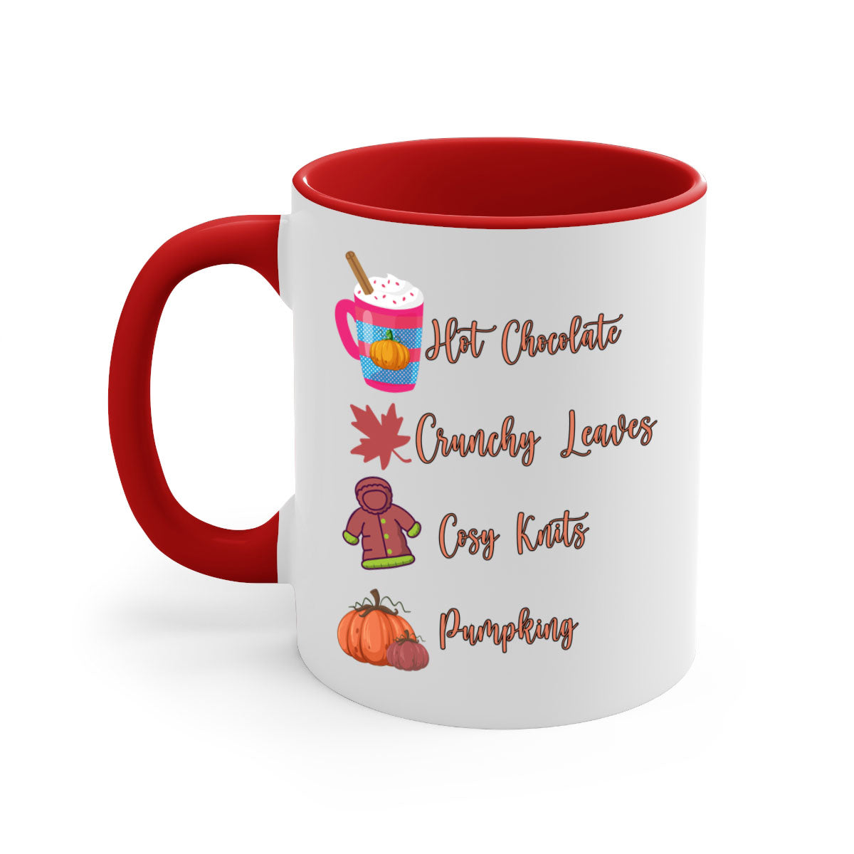 Fall 126# Mug featuring a two-tone design with a colored handle and glossy finish, available in multiple colors and sizes.