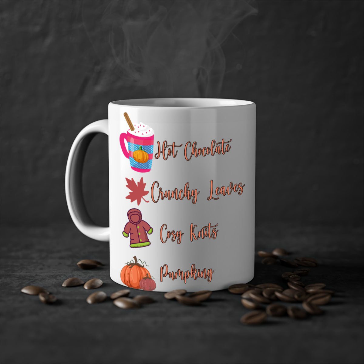 Fall 126# Mug featuring a two-tone design with a colored handle and glossy finish, available in multiple colors and sizes.