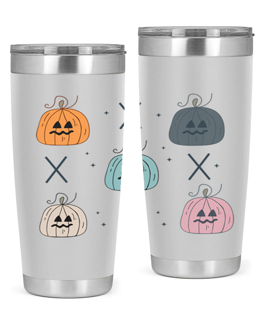 Fall 145# Tumbler in 20oz and 30oz sizes, showcasing double wall vacuum stainless steel design with copper lining and drink-thru lid.