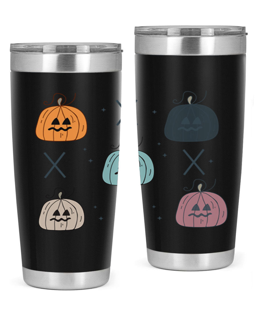 Fall 145# Tumbler in 20oz and 30oz sizes, showcasing double wall vacuum stainless steel design with copper lining and drink-thru lid.