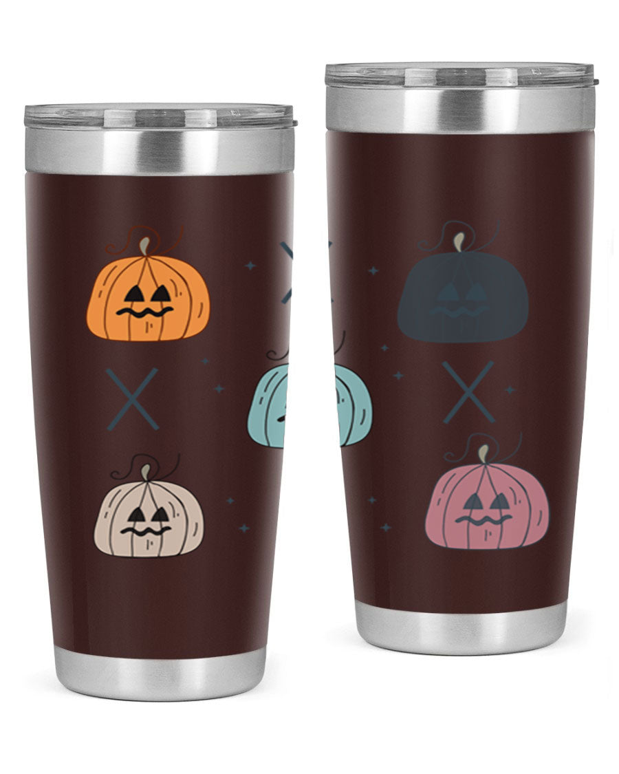 Fall 145# Tumbler in 20oz and 30oz sizes, showcasing double wall vacuum stainless steel design with copper lining and drink-thru lid.