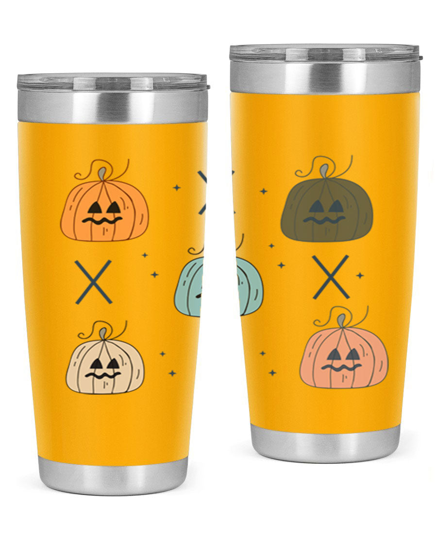 Fall 145# Tumbler in 20oz and 30oz sizes, showcasing double wall vacuum stainless steel design with copper lining and drink-thru lid.