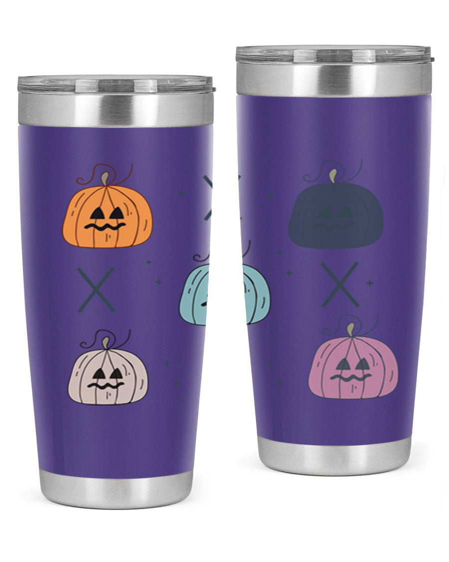Fall 145# Tumbler in 20oz and 30oz sizes, showcasing double wall vacuum stainless steel design with copper lining and drink-thru lid.