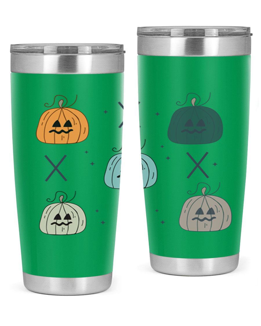 Fall 145# Tumbler in 20oz and 30oz sizes, showcasing double wall vacuum stainless steel design with copper lining and drink-thru lid.