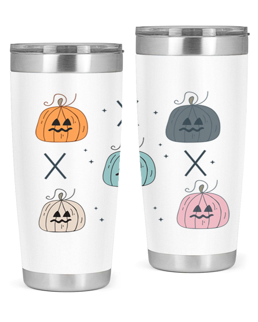Fall 145# Tumbler in 20oz and 30oz sizes, showcasing double wall vacuum stainless steel design with copper lining and drink-thru lid.