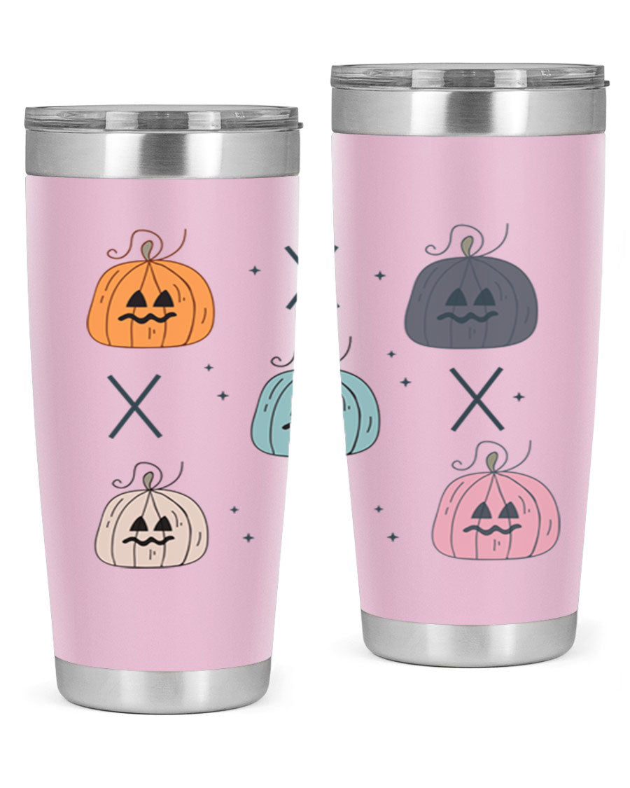 Fall 145# Tumbler in 20oz and 30oz sizes, showcasing double wall vacuum stainless steel design with copper lining and drink-thru lid.