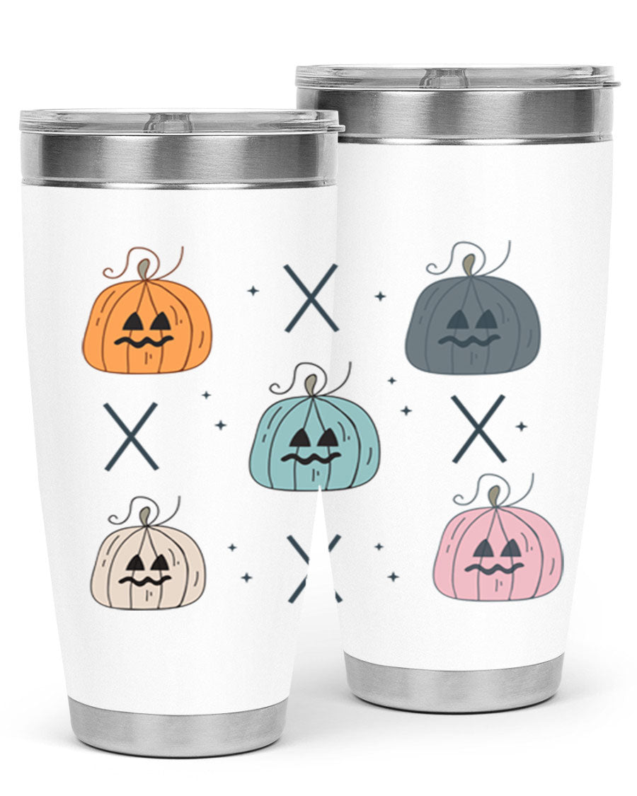 Fall 145# Tumbler in 20oz and 30oz sizes, showcasing double wall vacuum stainless steel design with copper lining and drink-thru lid.