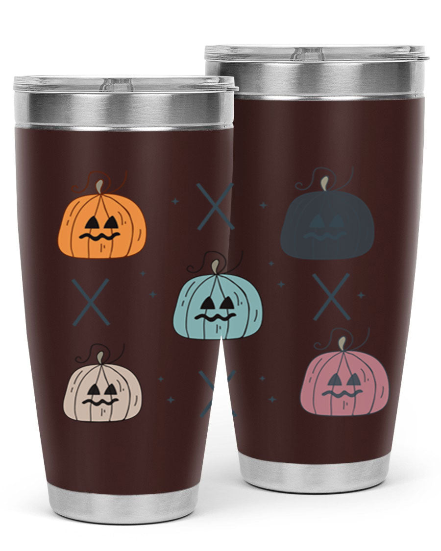 Fall 145# Tumbler in 20oz and 30oz sizes, showcasing double wall vacuum stainless steel design with copper lining and drink-thru lid.