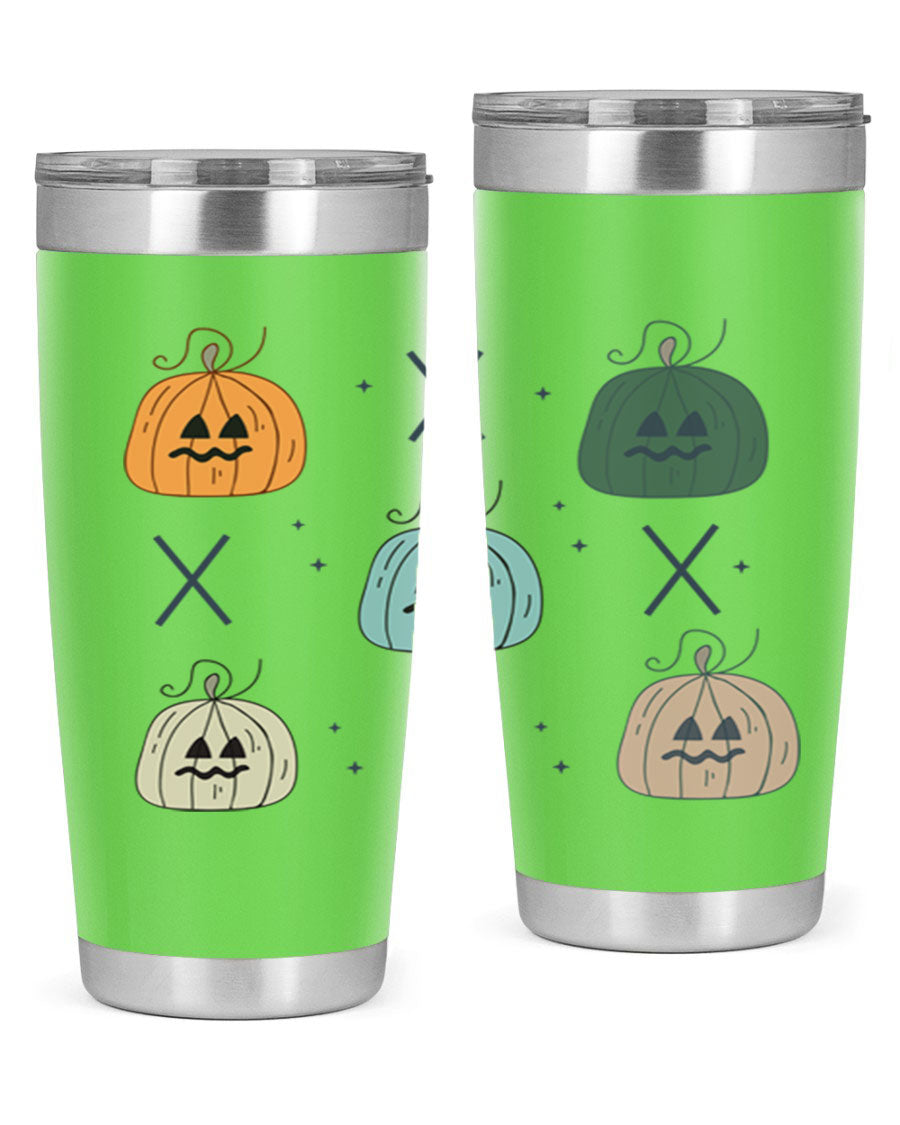 Fall 145# Tumbler in 20oz and 30oz sizes, showcasing double wall vacuum stainless steel design with copper lining and drink-thru lid.