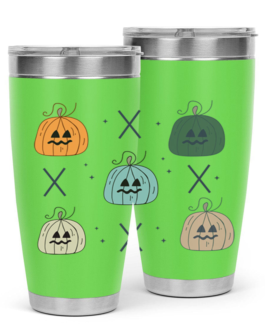 Fall 145# Tumbler in 20oz and 30oz sizes, showcasing double wall vacuum stainless steel design with copper lining and drink-thru lid.