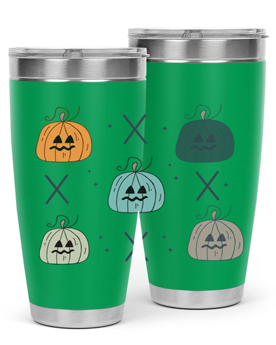 Fall 145# Tumbler in 20oz and 30oz sizes, showcasing double wall vacuum stainless steel design with copper lining and drink-thru lid.