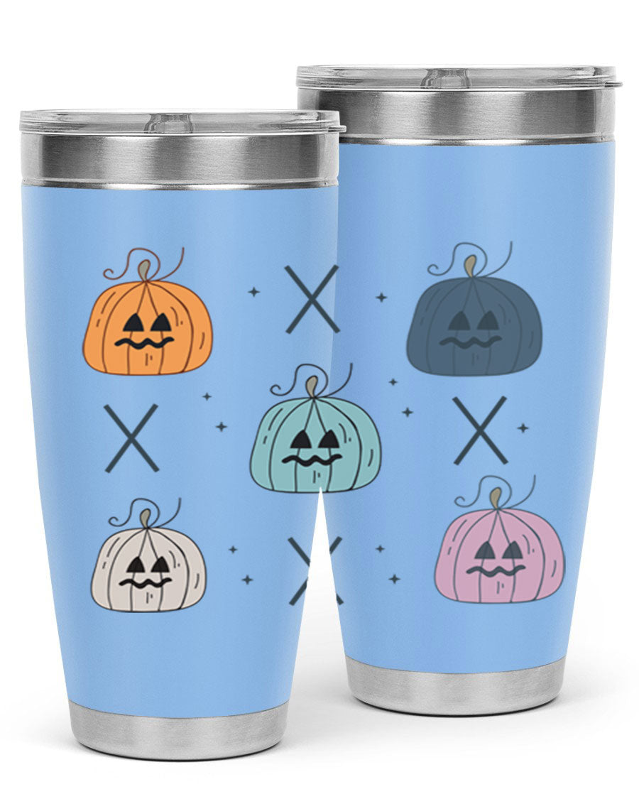 Fall 145# Tumbler in 20oz and 30oz sizes, showcasing double wall vacuum stainless steel design with copper lining and drink-thru lid.